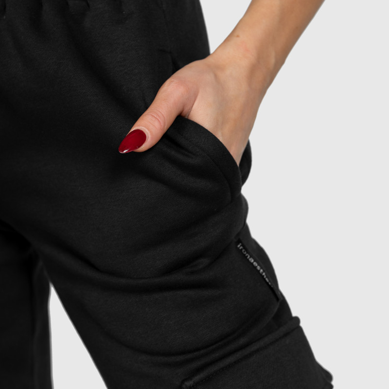Női melegítőnadrág Iron Aesthetics Cargo, fekete · záber 8