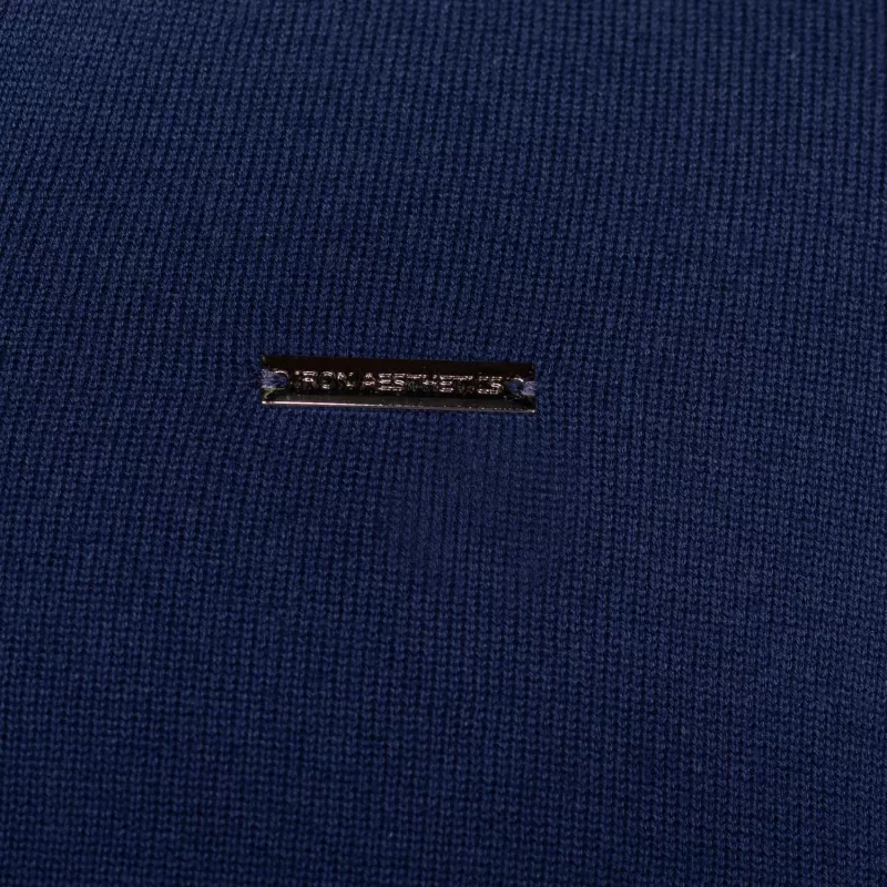 Kötött pulóver cipzárral Iron Aesthetics Tomas, navy-8
