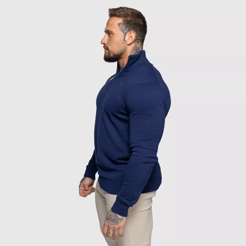 Kötött pulóver cipzárral Iron Aesthetics Tomas, navy-6