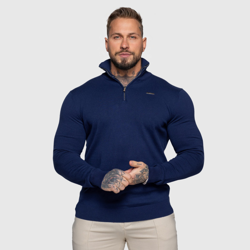 Kötött pulóver cipzárral Iron Aesthetics Tomas, navy · záber 7