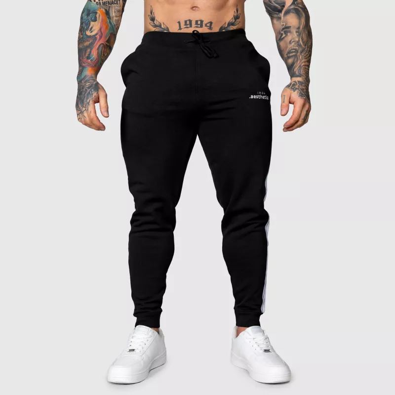 Jogger melegítőnadrág Iron Aesthetics Strips, fekete-2