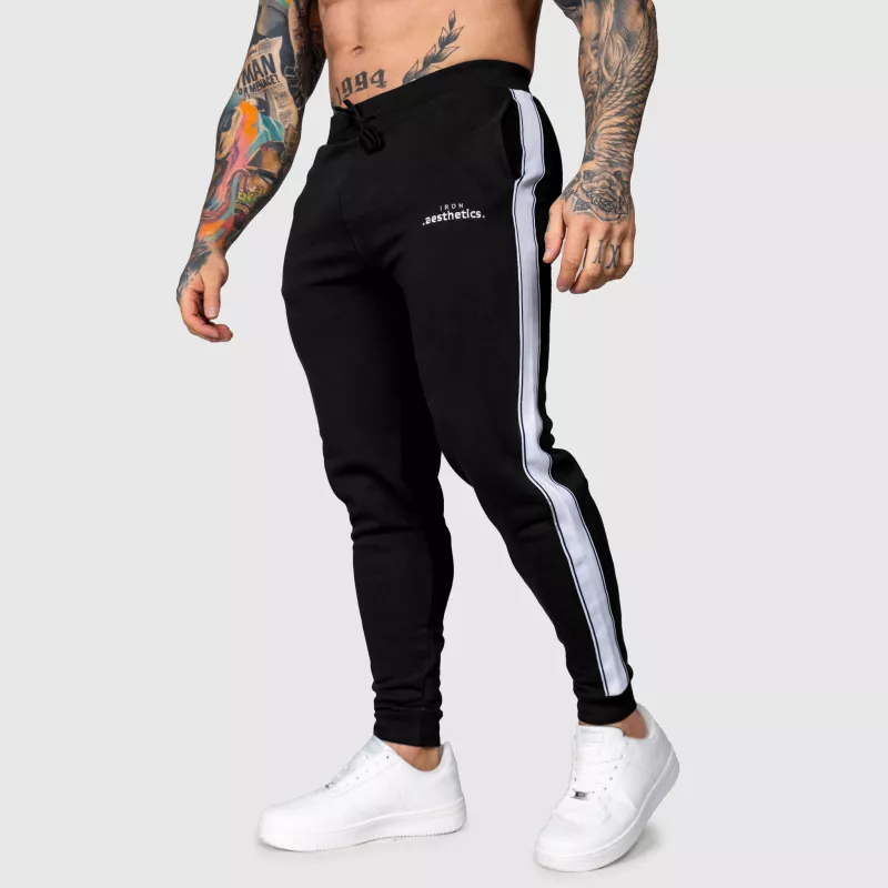 Jogger melegítőnadrág Iron Aesthetics Strips, fekete-1