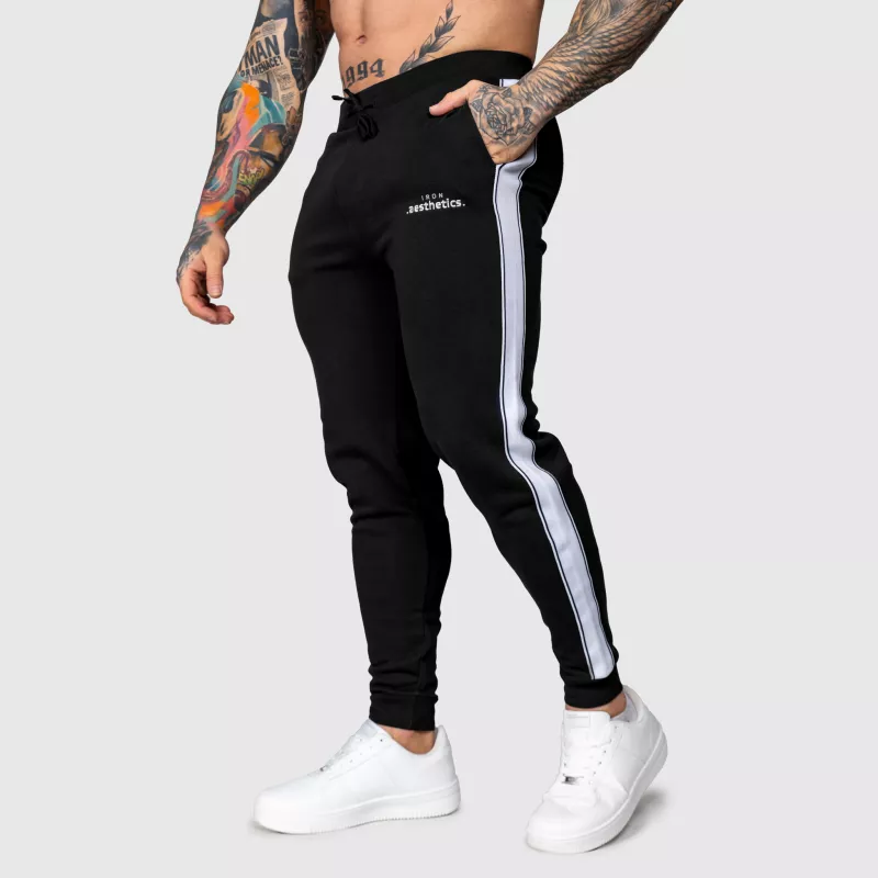Jogger melegítőnadrág Iron Aesthetics Strips, fekete-5