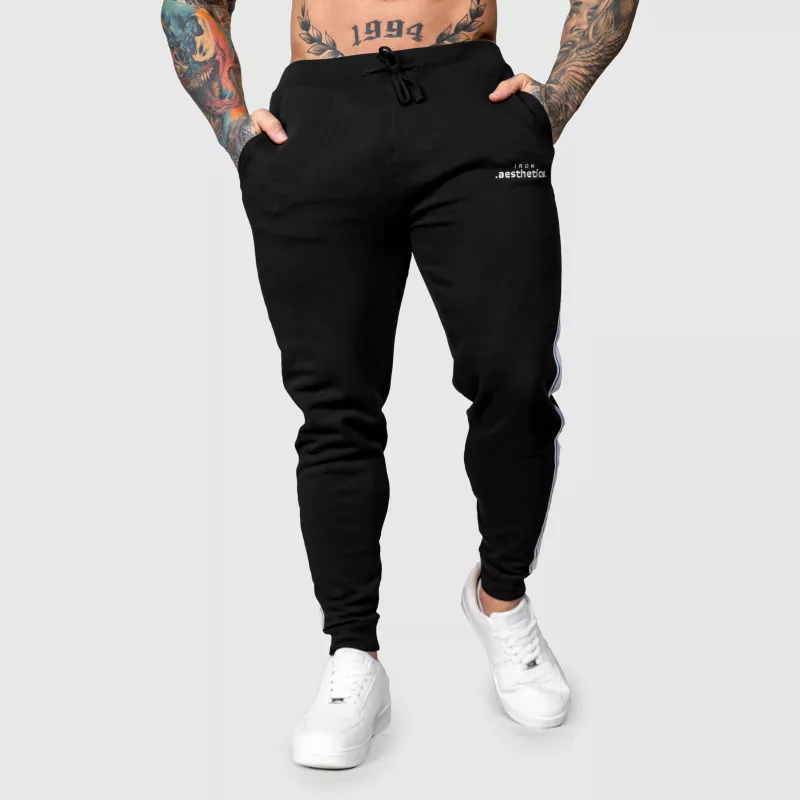 Jogger melegítőnadrág Iron Aesthetics Strips, fekete-8