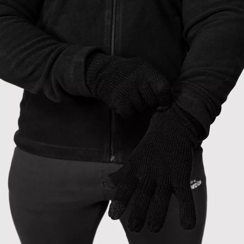 Kötött kesztyű Iron Aesthetics Touch Screen, fekete-8