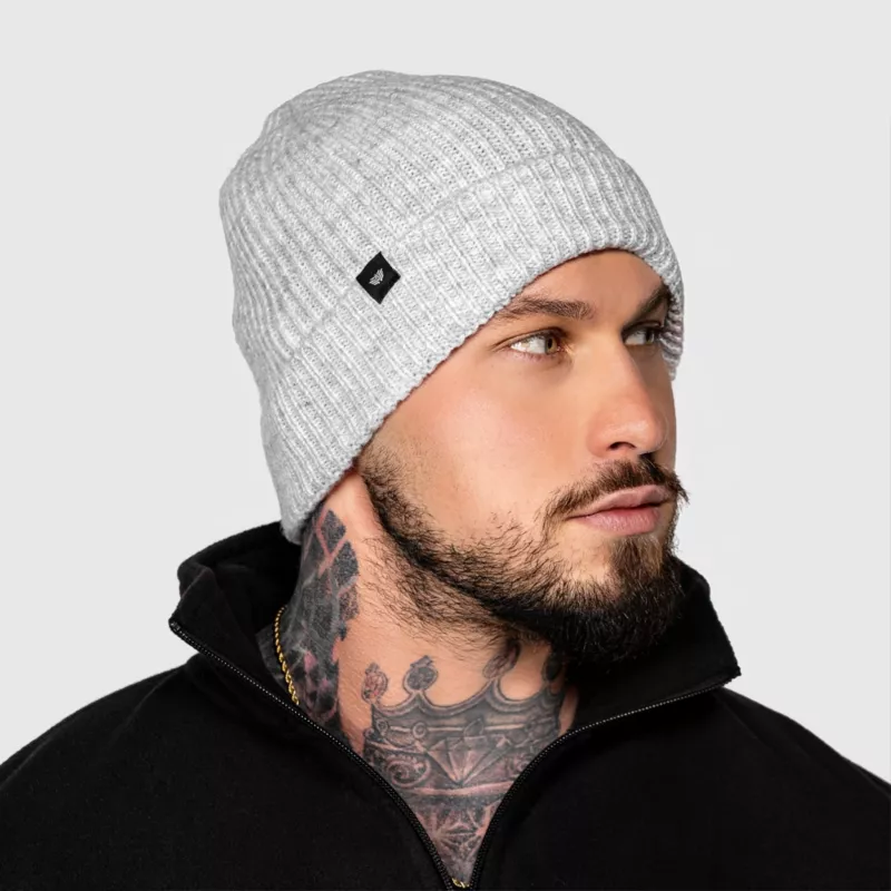 Klasszikus kötött sapka Iron Aesthetics Snug, szürke-1