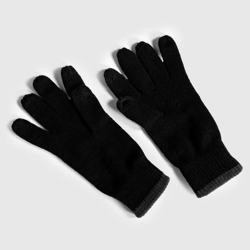 Kötött kesztyű Iron Aesthetics Touch Screen, fekete-3