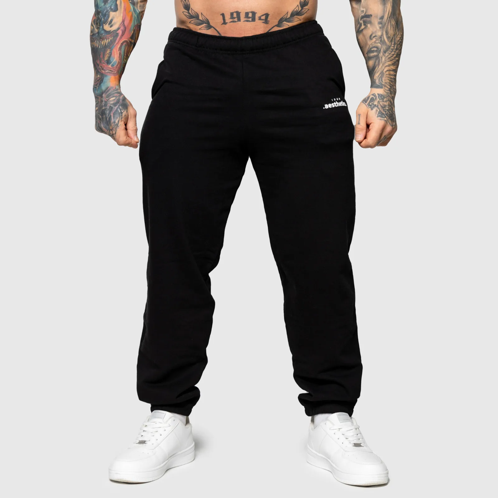 Oversized melegítőnadrág Iron Aesthetics Relaxed, fekete-1