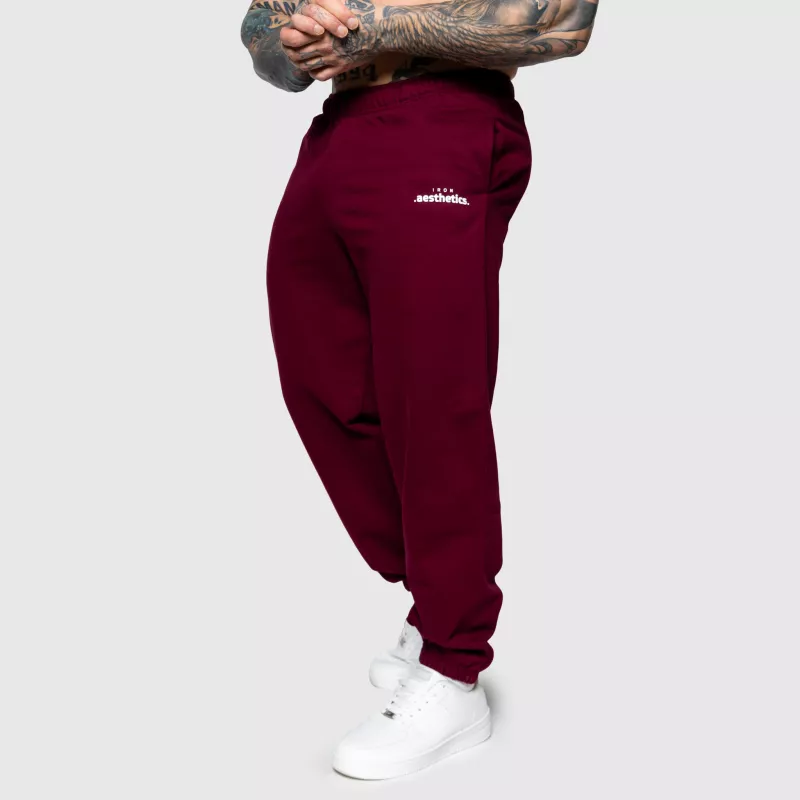 Oversized melegítőnadrág Iron Aesthetics Relaxed, bordó-5