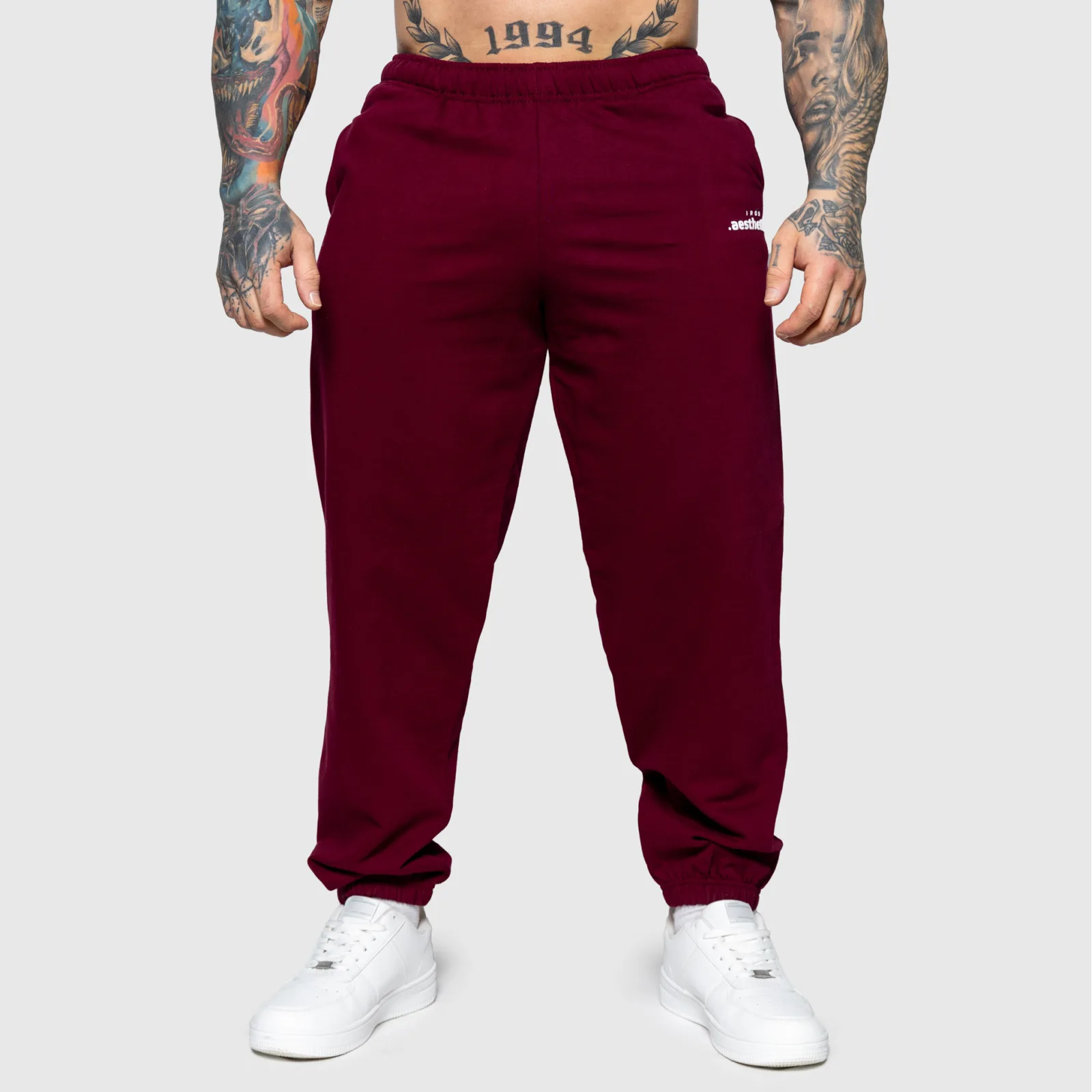 Oversized melegítőnadrág Iron Aesthetics Relaxed, bordó-1