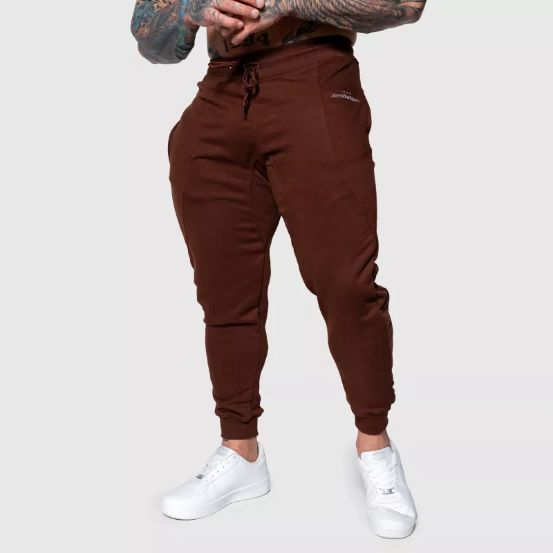 Férfi sportos melegítőnadrág Iron Aesthetics Flexi, barna-2