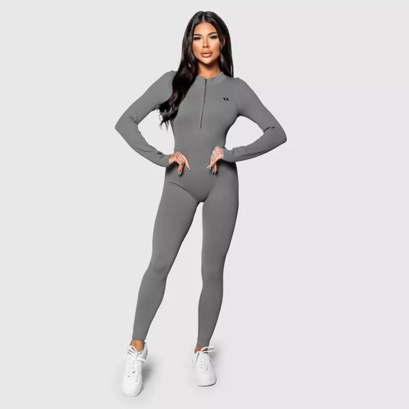 Női bordázott  overál Iron Aesthetics Rib Lady, szürke-4