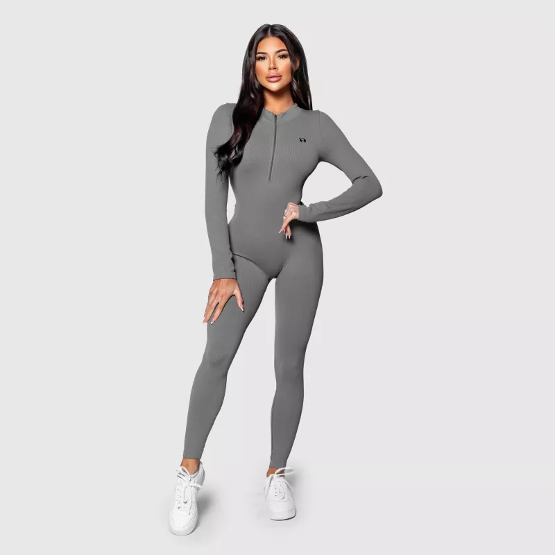 Női bordázott  overál Iron Aesthetics Rib Lady, szürke-2