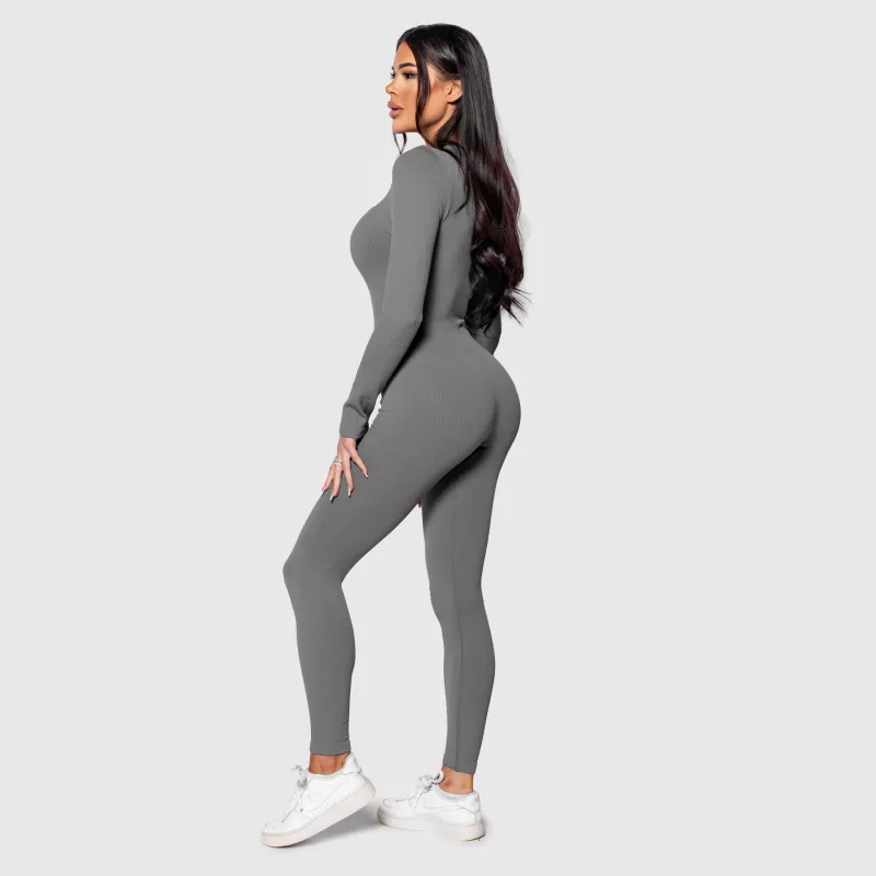 Női bordázott  overál Iron Aesthetics Rib Lady, szürke-5