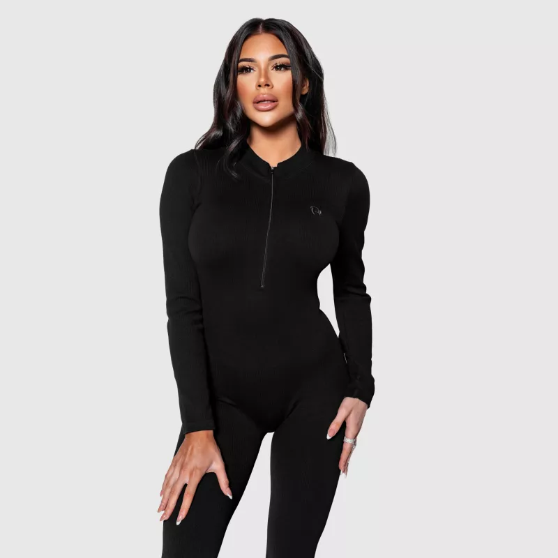 Női bordázott  overál Iron Aesthetics Rib Lady, fekete-1