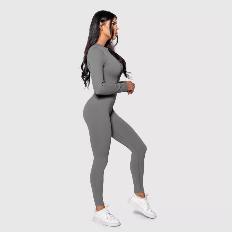 Női bordázott  overál Iron Aesthetics Rib Lady, szürke-8