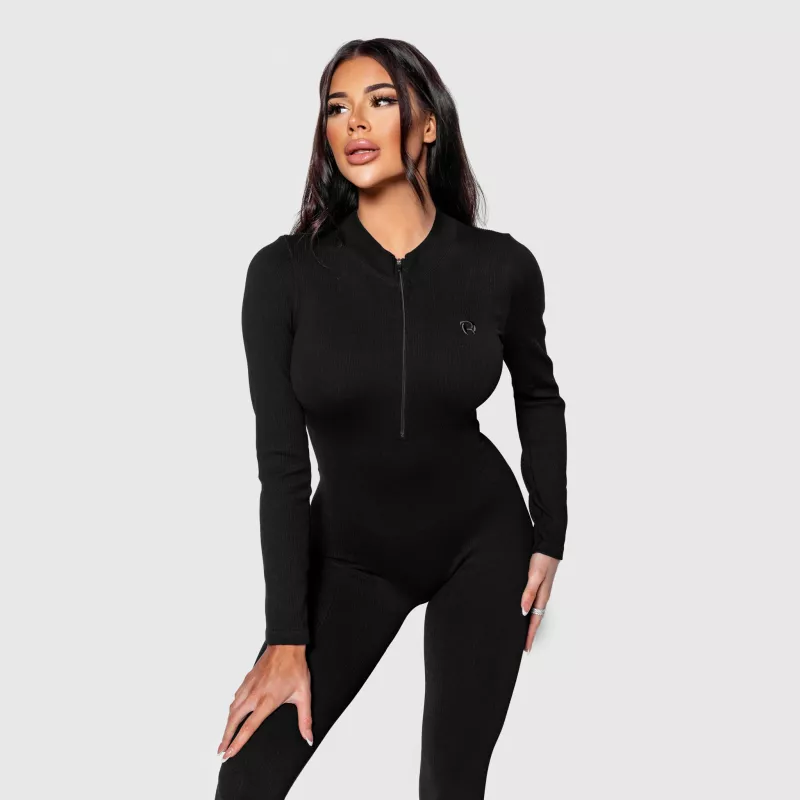 Női bordázott  overál Iron Aesthetics Rib Lady, fekete-3