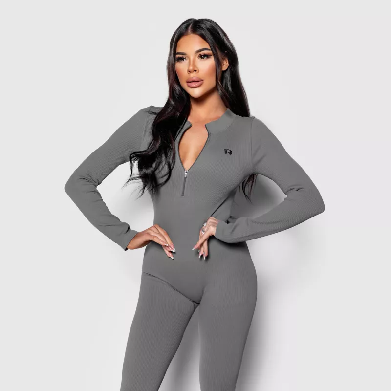 Női bordázott  overál Iron Aesthetics Rib Lady, szürke-1