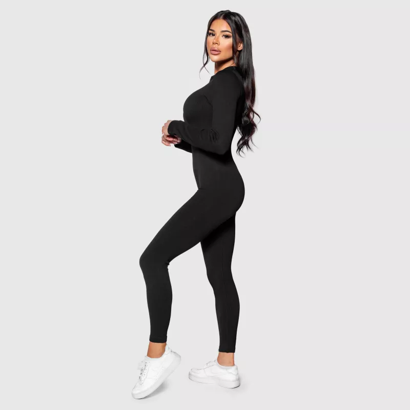 Női bordázott  overál Iron Aesthetics Rib Lady, fekete-6