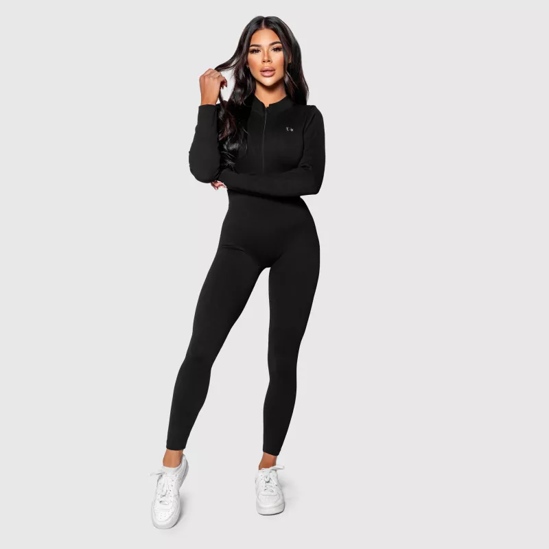 Női bordázott  overál Iron Aesthetics Rib Lady, fekete-4