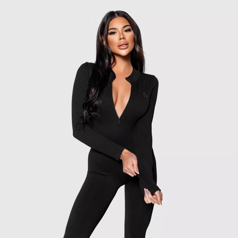 Női bordázott  overál Iron Aesthetics Rib Lady, fekete-7