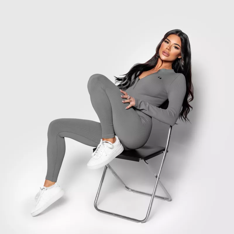 Női bordázott  overál Iron Aesthetics Rib Lady, szürke-6
