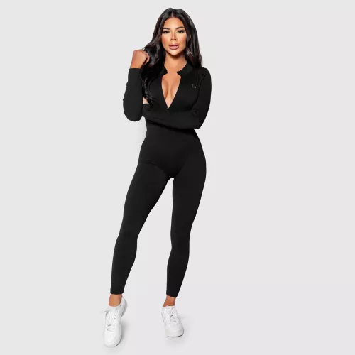 Női bordázott  overál Iron Aesthetics Rib Lady, fekete