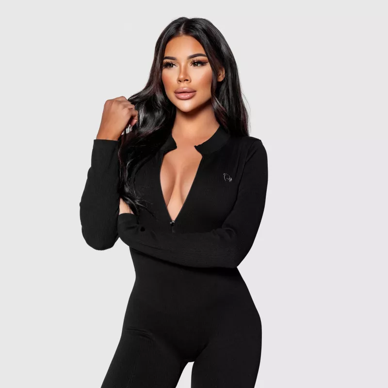 Női bordázott  overál Iron Aesthetics Rib Lady, fekete-8
