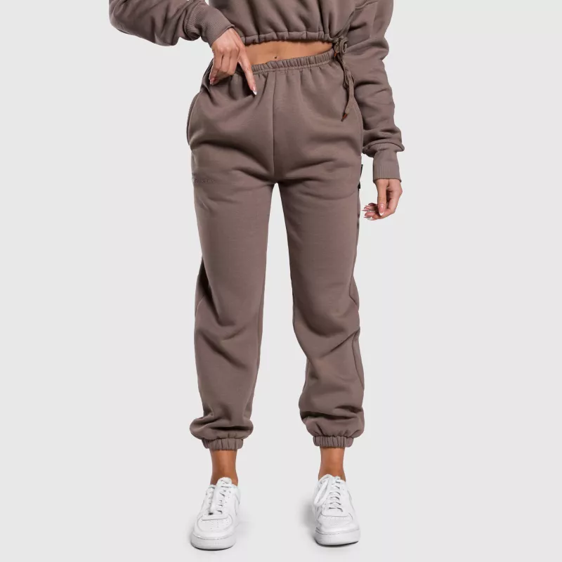 Női oversized melegítőnadrág Iron Aesthetics Simone, barna-3