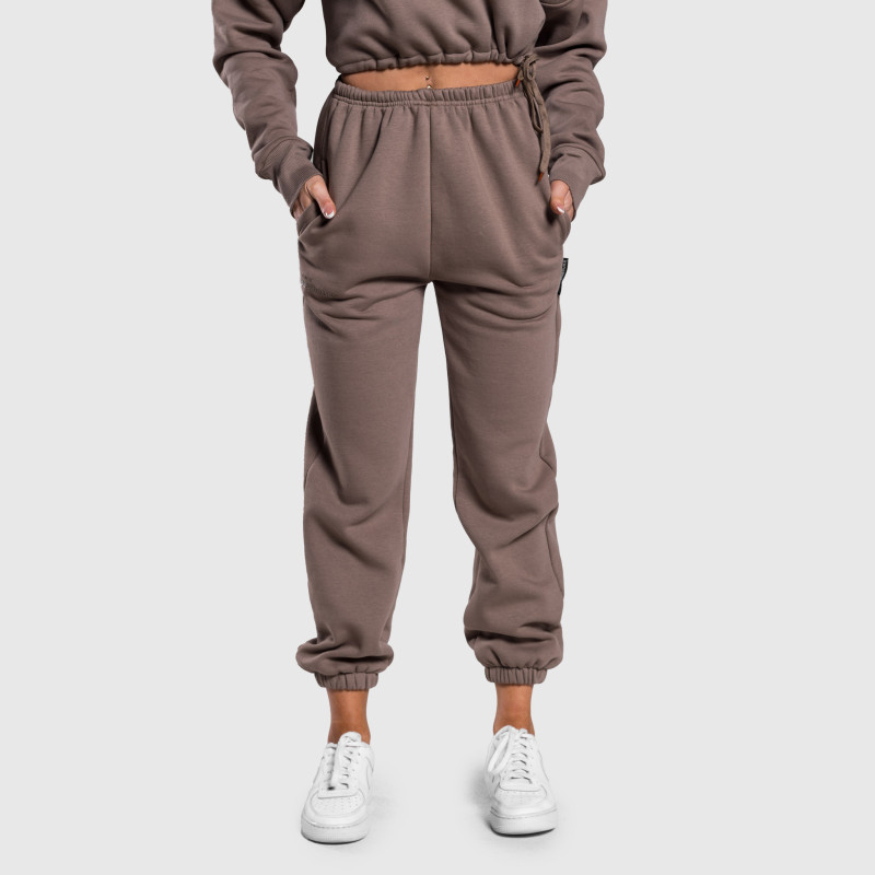 Női oversized melegítőnadrág Iron Aesthetics Simone, barna · záber 6