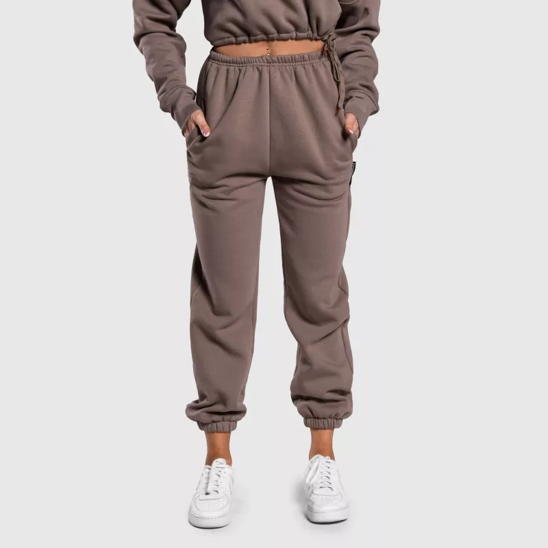 Női oversized melegítőnadrág Iron Aesthetics Simone, barna-6