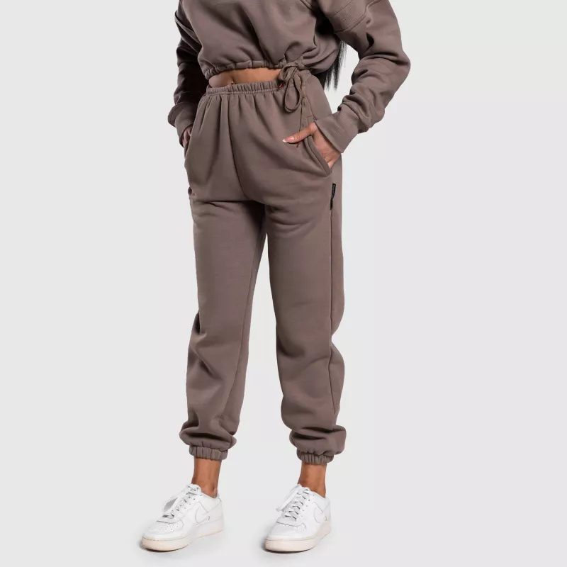 Női oversized melegítőnadrág Iron Aesthetics Simone, barna-2