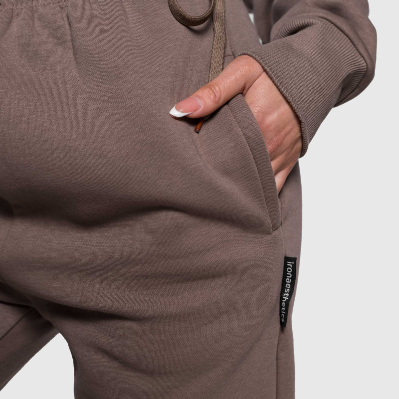Női oversized melegítőnadrág Iron Aesthetics Simone, barna · záber 8