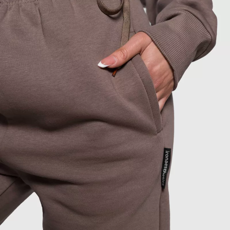 Női oversized melegítőnadrág Iron Aesthetics Simone, barna-8