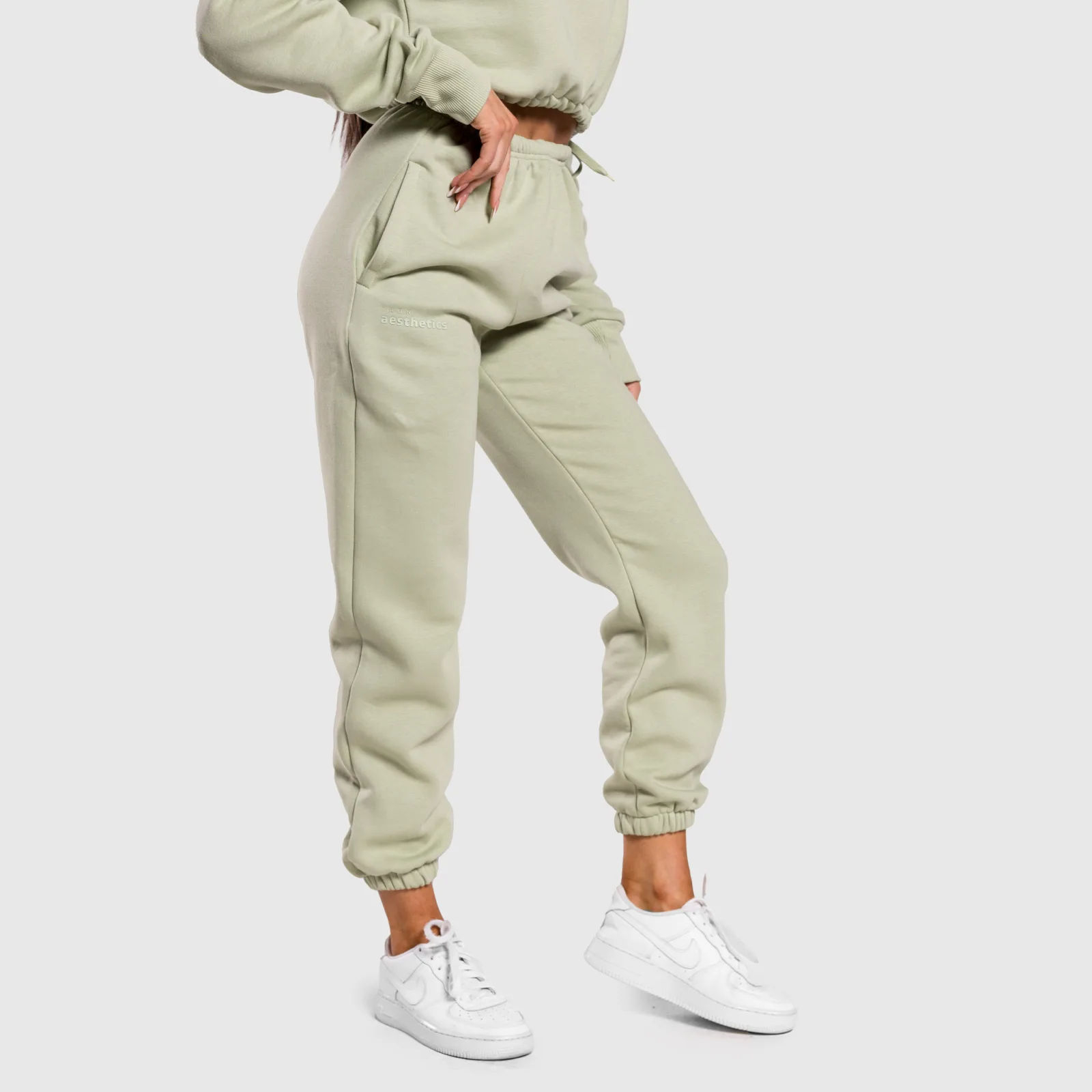 Női oversized melegítőnadrág Iron Aesthetics Simone, zöld-1