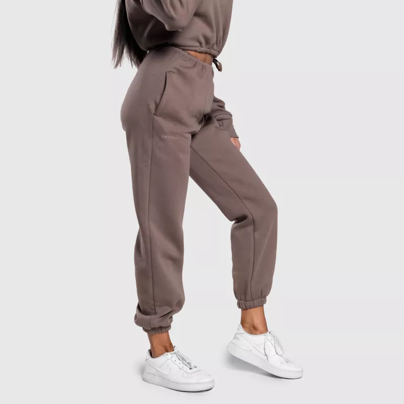 Női oversized melegítőnadrág Iron Aesthetics Simone, barna-1