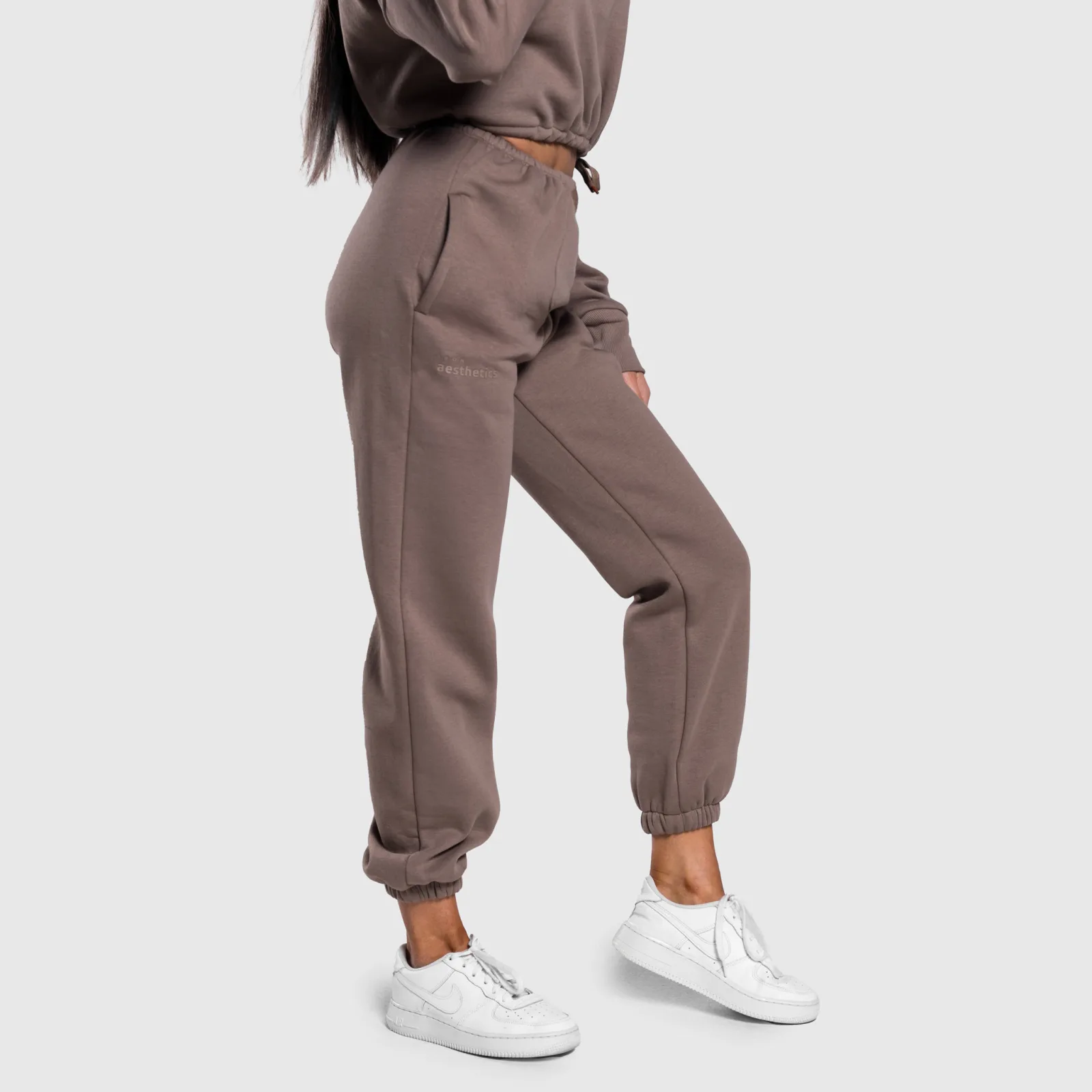 Női oversized melegítőnadrág Iron Aesthetics Simone, barna-1