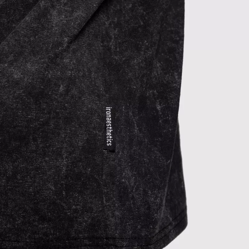 Oversize póló Iron Aesthetics College, washed black-8