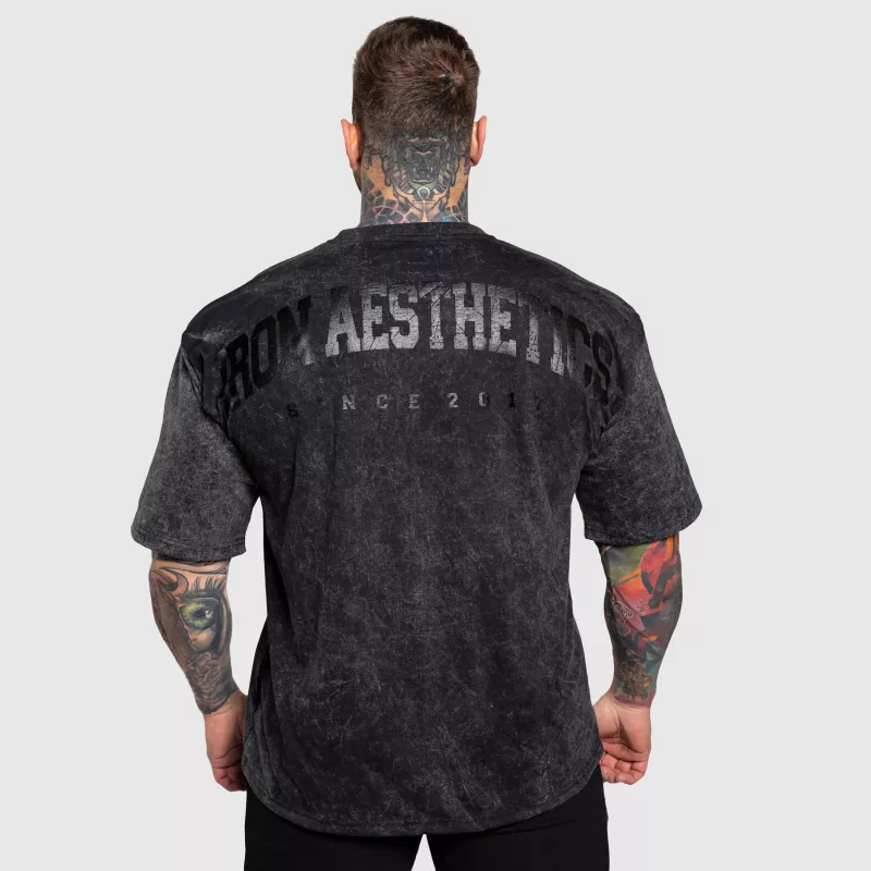 Oversize póló Iron Aesthetics College, washed black-9