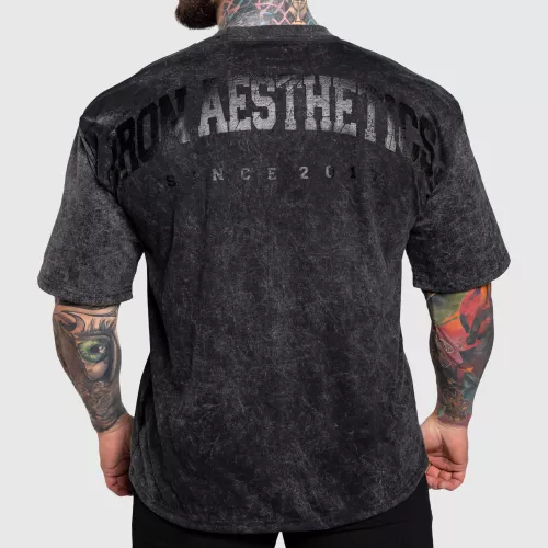 Oversize póló Iron Aesthetics College, washed black