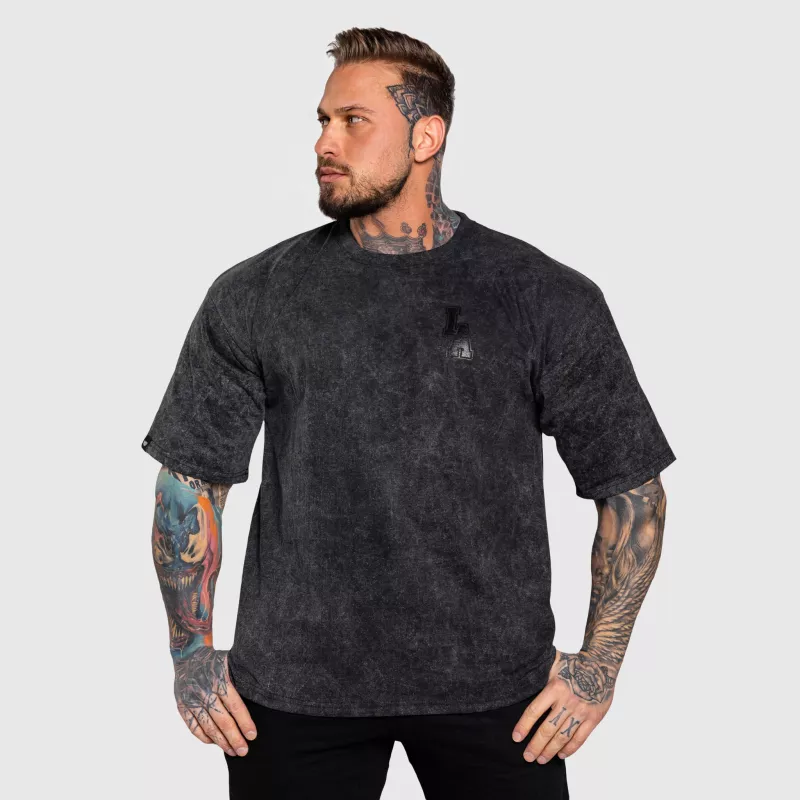 Oversize póló Iron Aesthetics College, washed black-2