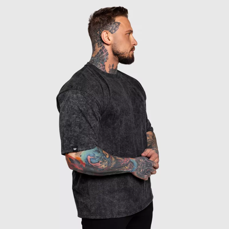 Oversize póló Iron Aesthetics College, washed black-4