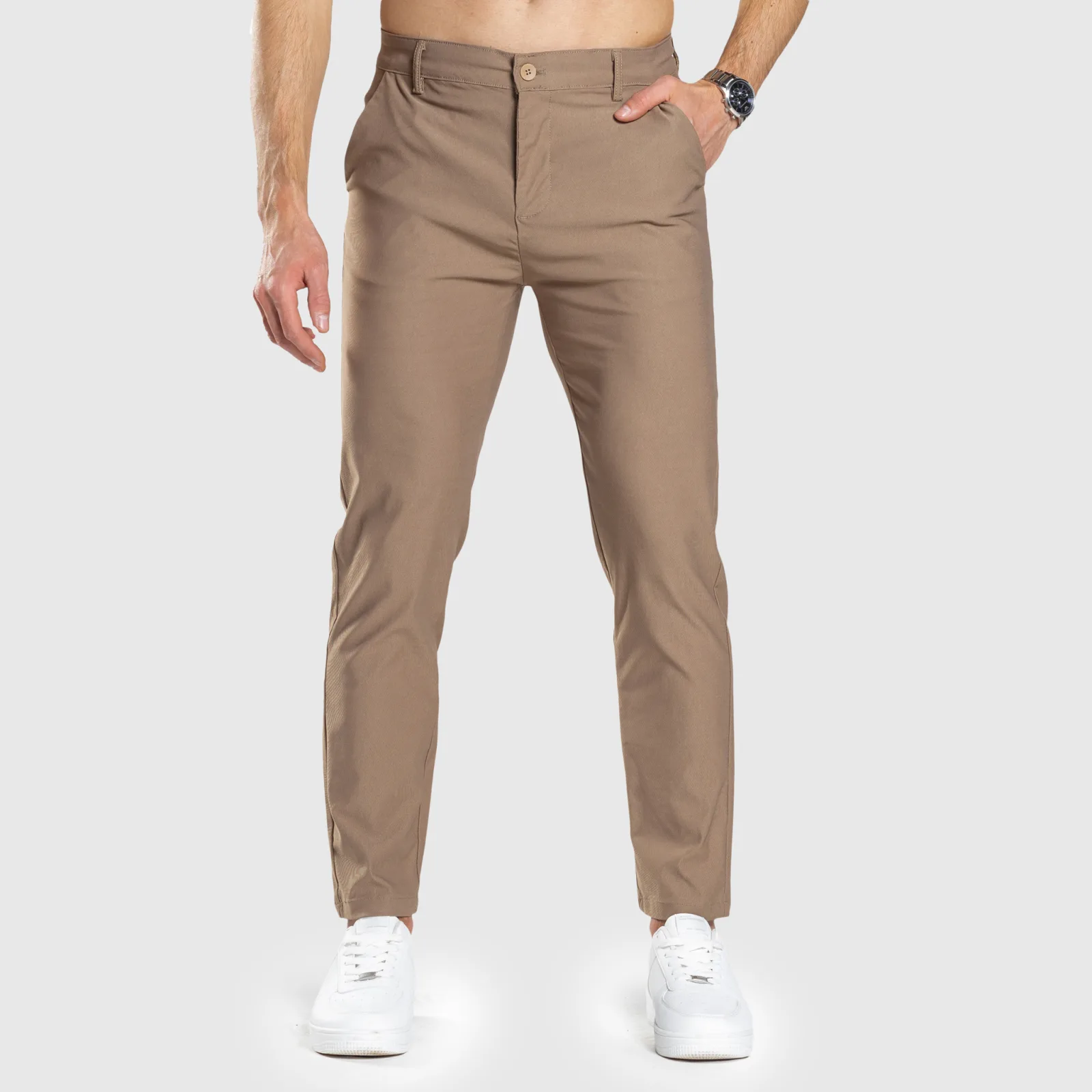 Sztreccs nadrág Iron Aesthetics Classy, barna-1