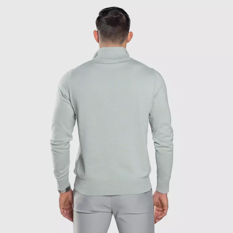 Kötött pulóver cipzárral Iron Aesthetics Tomas, sage zöld-5
