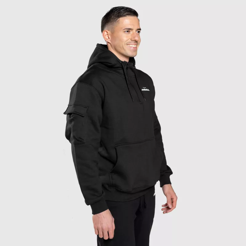 Oversize cipzáros pulóver Iron Aesthetics Loaded, fekete-5