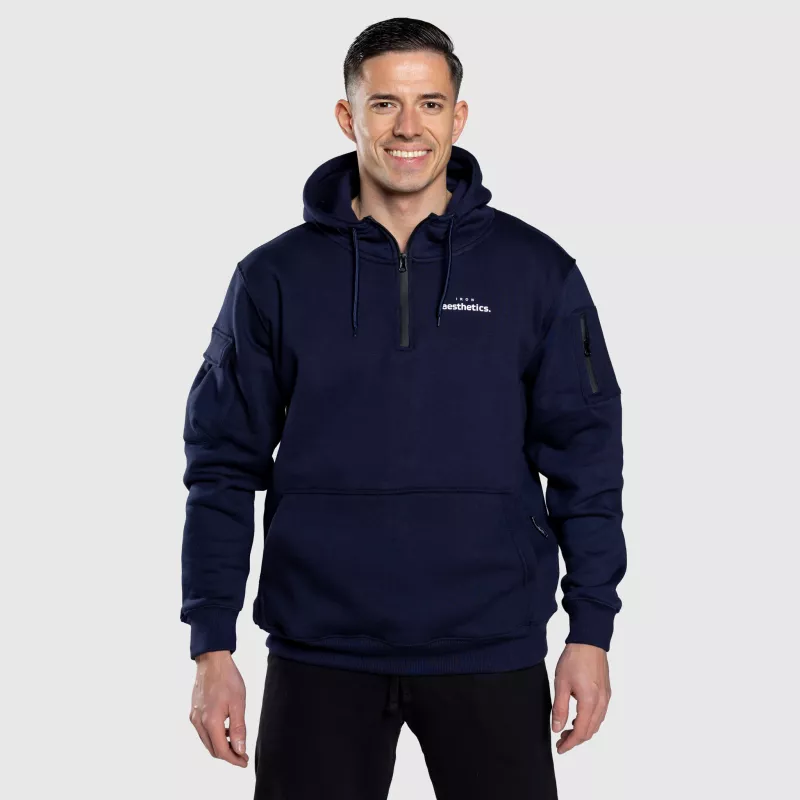 Oversize cipzáros pulóver Iron Aesthetics Loaded, navy-5