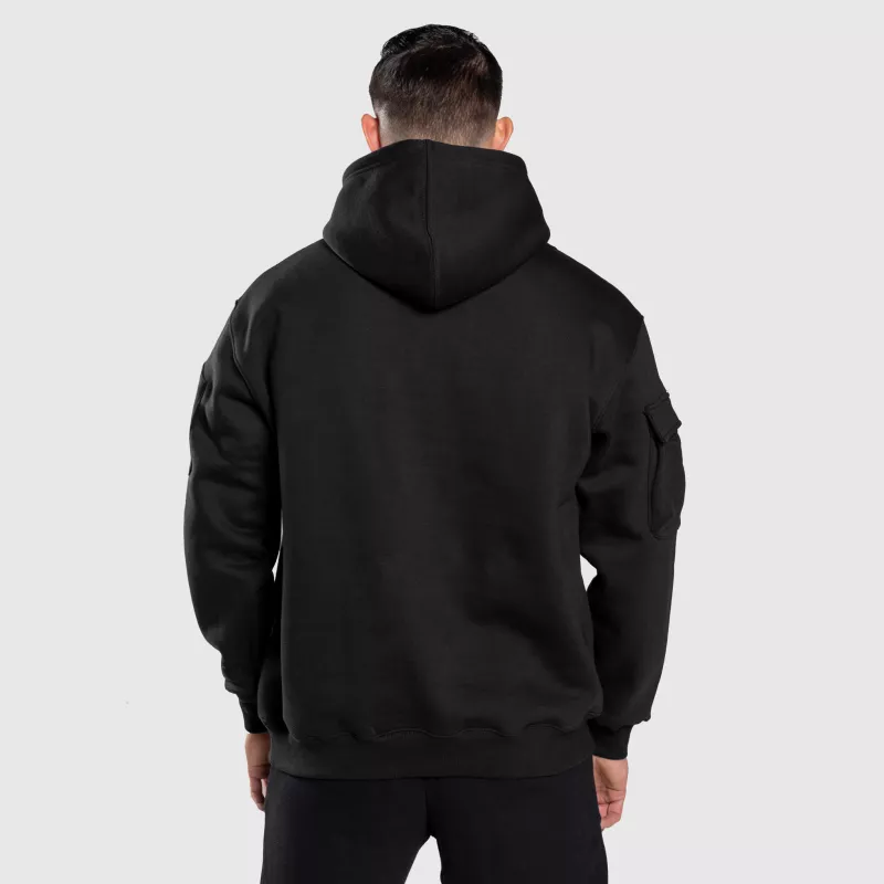 Oversize cipzáros pulóver Iron Aesthetics Loaded, fekete-4
