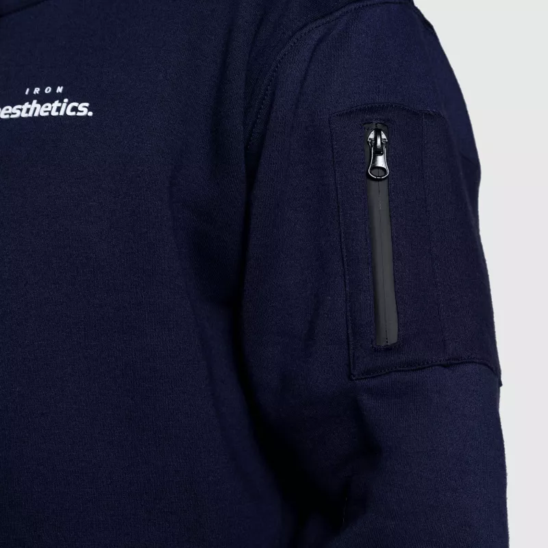 Oversize cipzáros pulóver Iron Aesthetics Loaded, navy-7