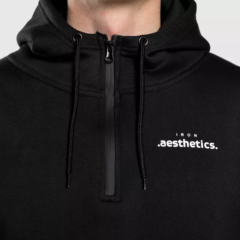 Oversize cipzáros pulóver Iron Aesthetics Loaded, fekete-10