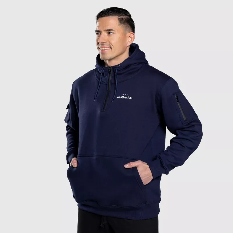 Oversize cipzáros pulóver Iron Aesthetics Loaded, navy-3